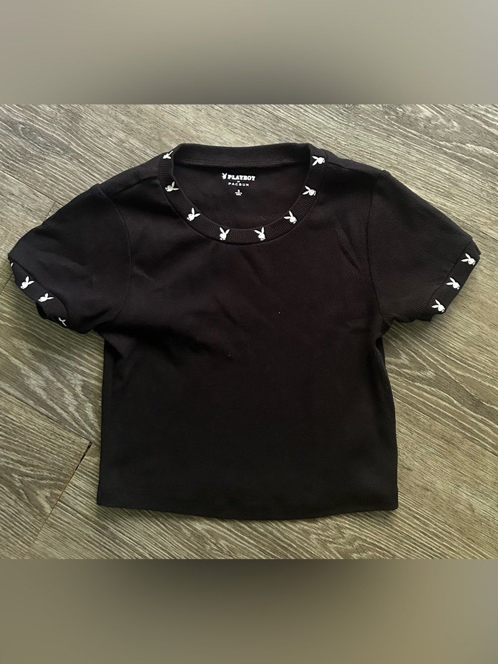 PLAYBOY Black Tee with White Bunny Logo